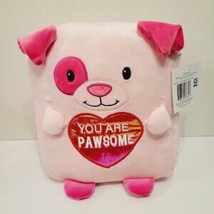 You are Pawsome Pink Puppy Dog Square Shaped Squish Stuffed Plush Toy